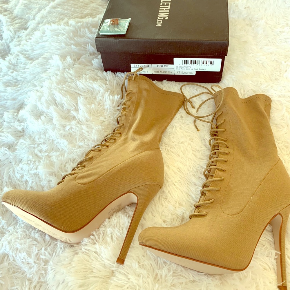 New Lace up sock boots